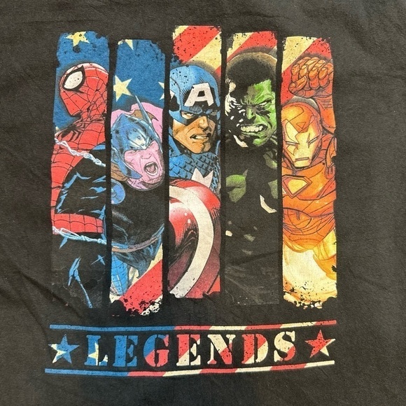 Vintage Marvel T-Shirt Size Medium “Legends” Spider-Man Hulk Iron Man Y2K w/ Tag - Picture 3 of 4